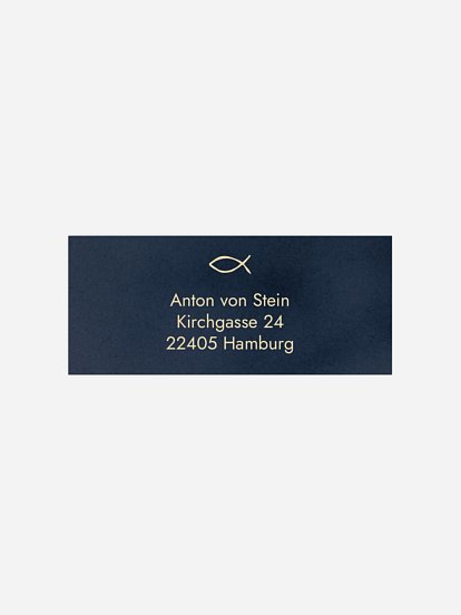 Absenderaufkleber Konfirmation und Kommunion Ichthys