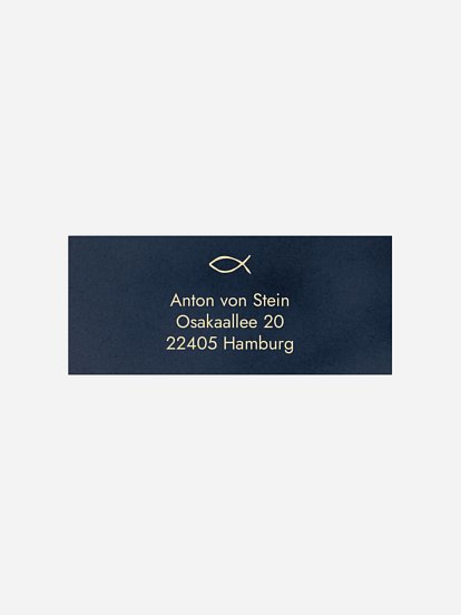 Absenderaufkleber Konfirmation und Kommunion Ichthys