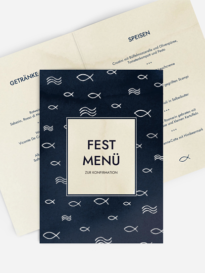 Menükarte Konfirmation Ichthys