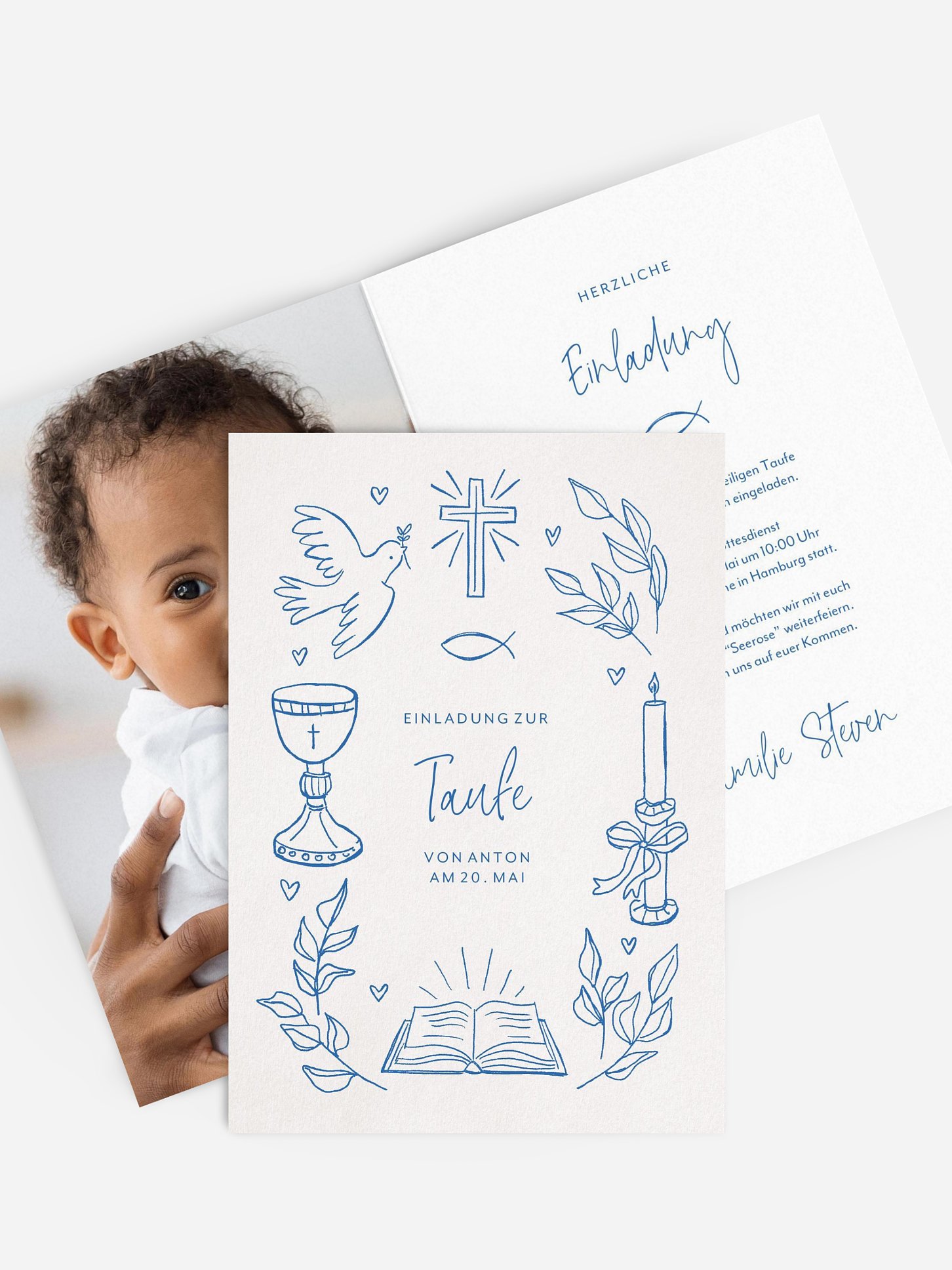 Taufeinladung Blissful Symbols