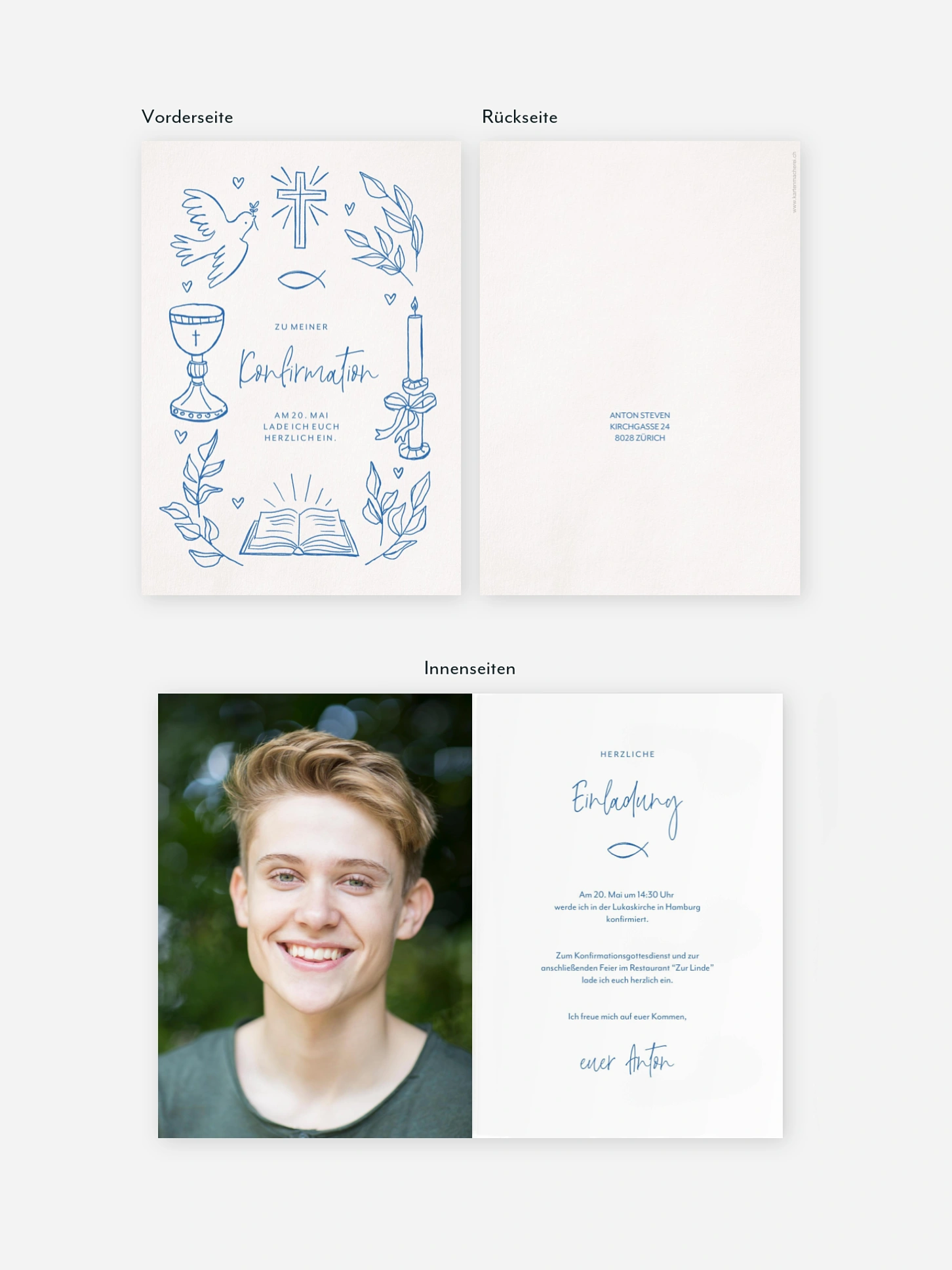 Konfirmationseinladung Blissful Symbols