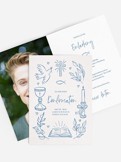 Konfirmationseinladung Blissful Symbols