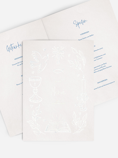 Menükarte Konfirmation Blissful Symbols