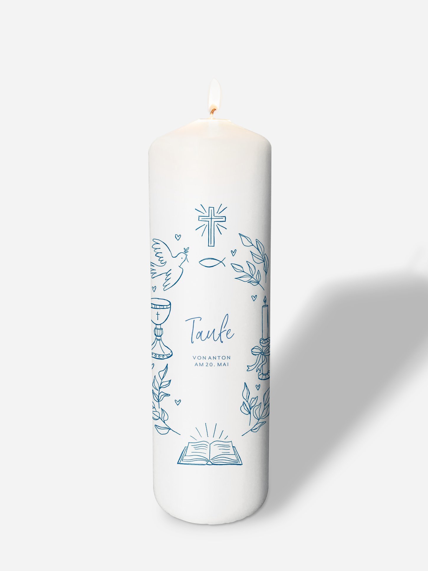 Taufkerze Blissful Symbols