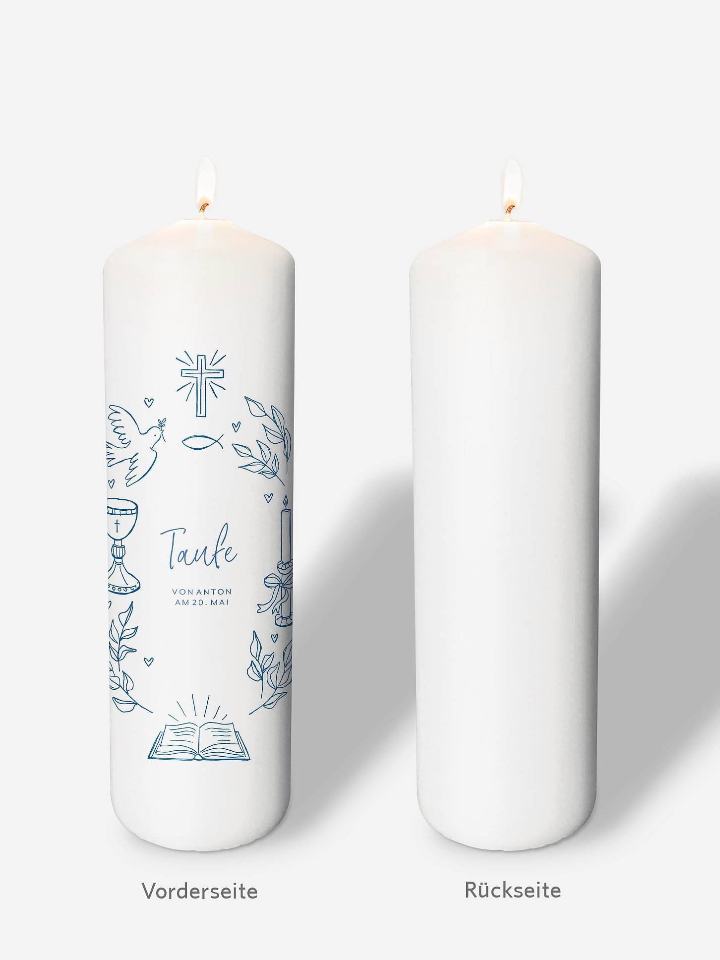 Taufkerze Blissful Symbols