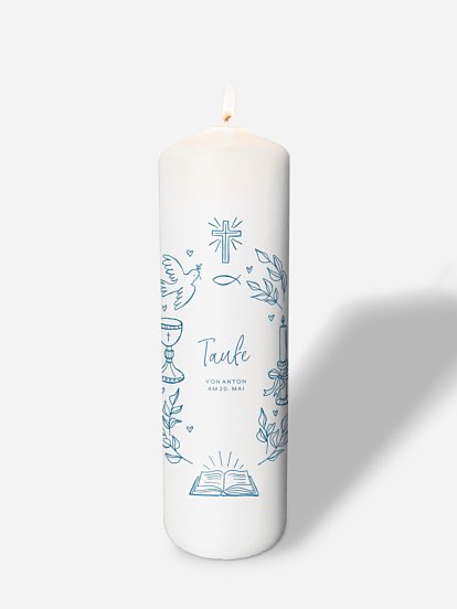 Taufkerze Blissful Symbols