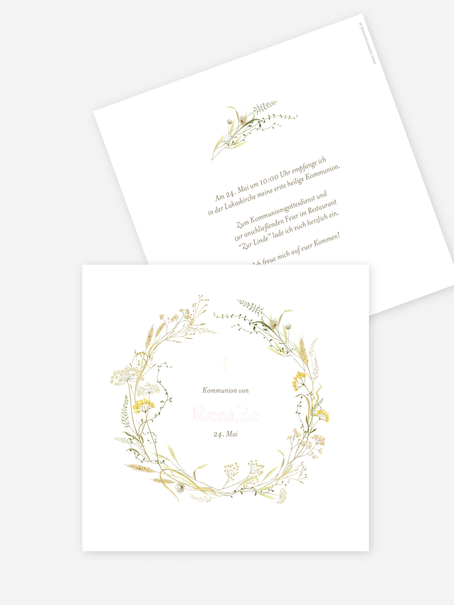 Kommunionseinladung Floral Blessings