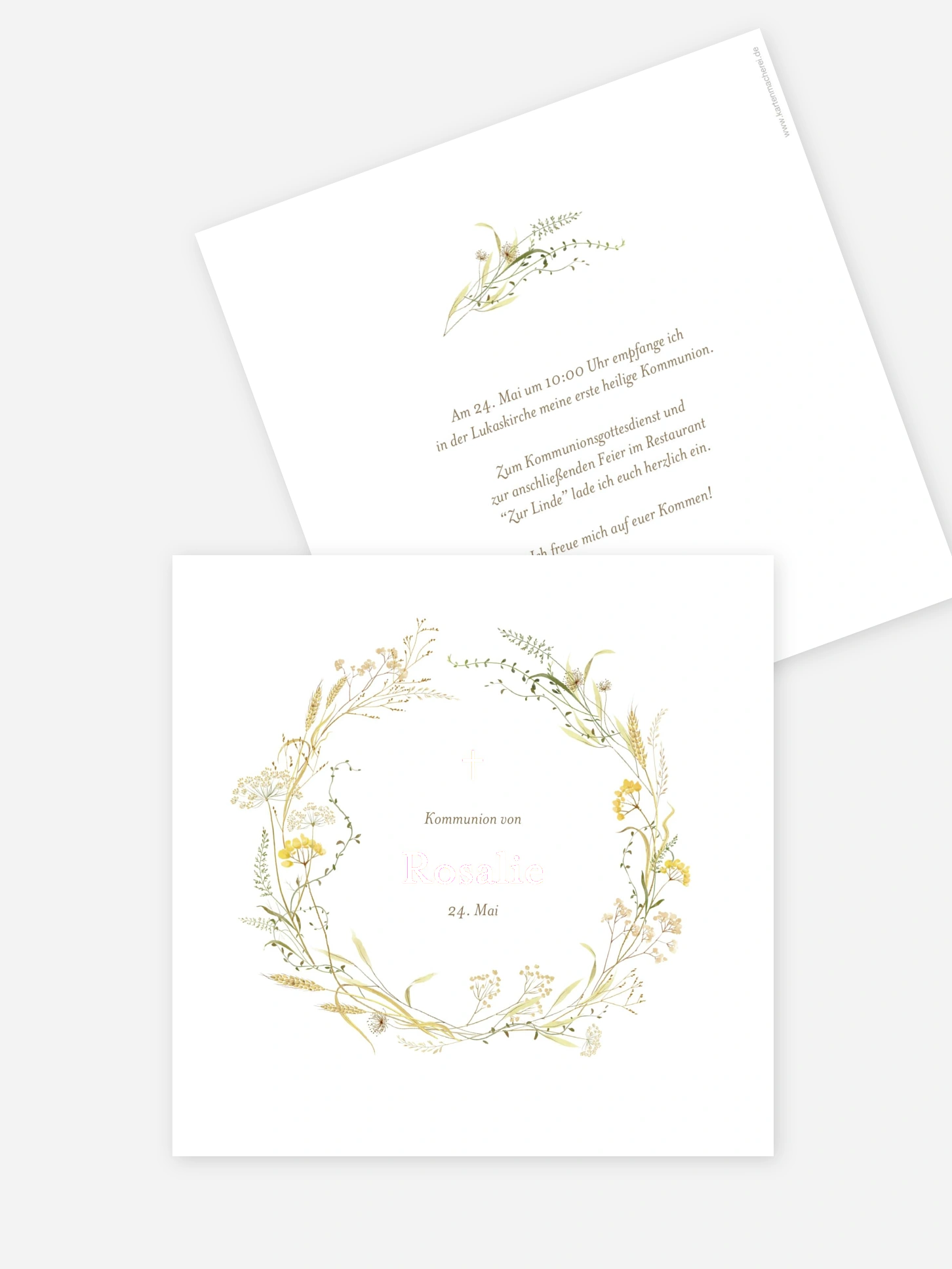 Kommunionseinladung Floral Blessings