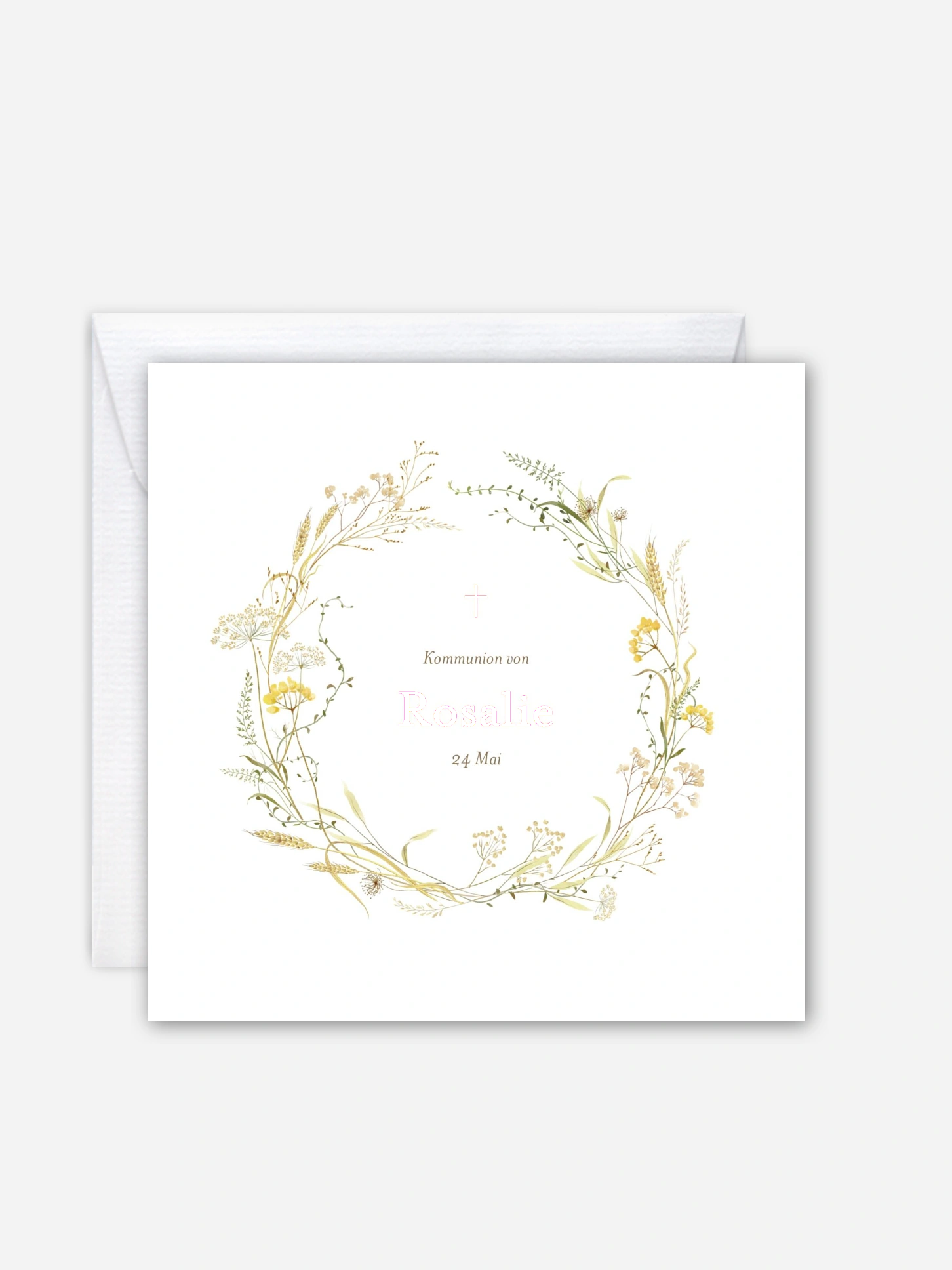 Kommunionseinladung Floral Blessings