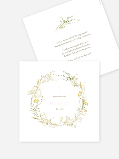 Kommunionseinladung Floral Blessings