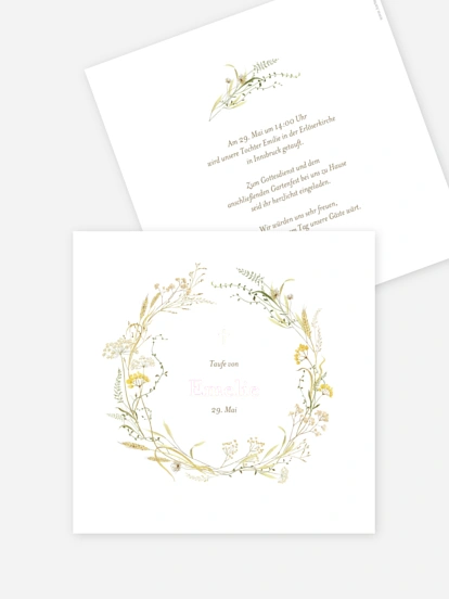 Taufeinladung Floral Blessings