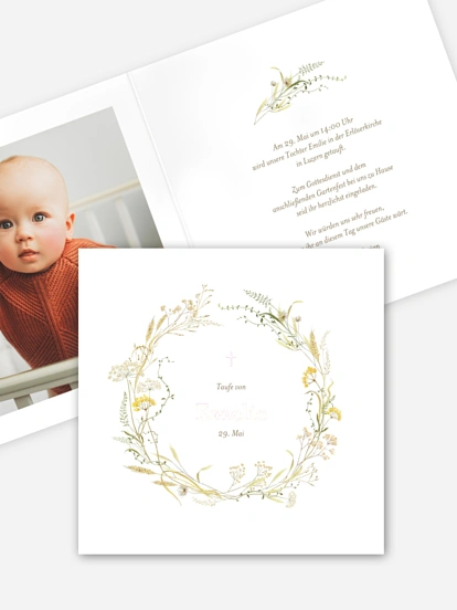 Taufeinladung Floral Blessings