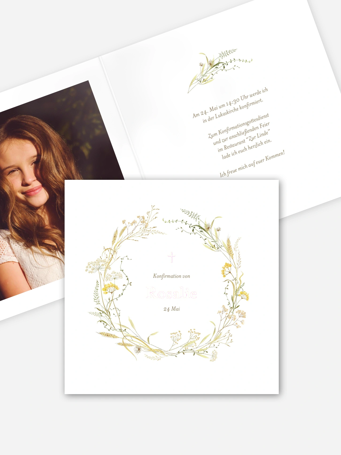 Konfirmationseinladung Floral Blessings