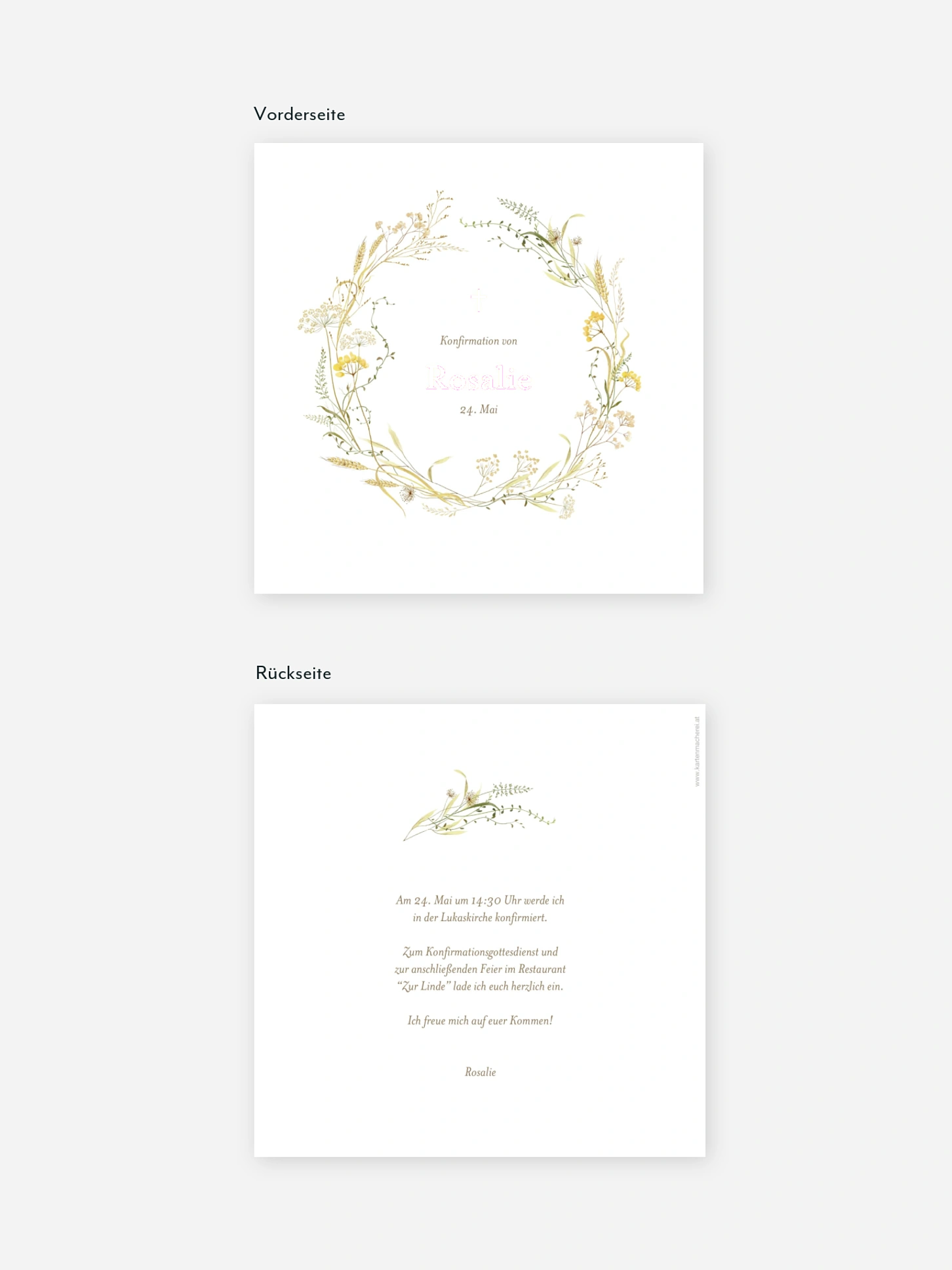 Konfirmationseinladung Floral Blessings