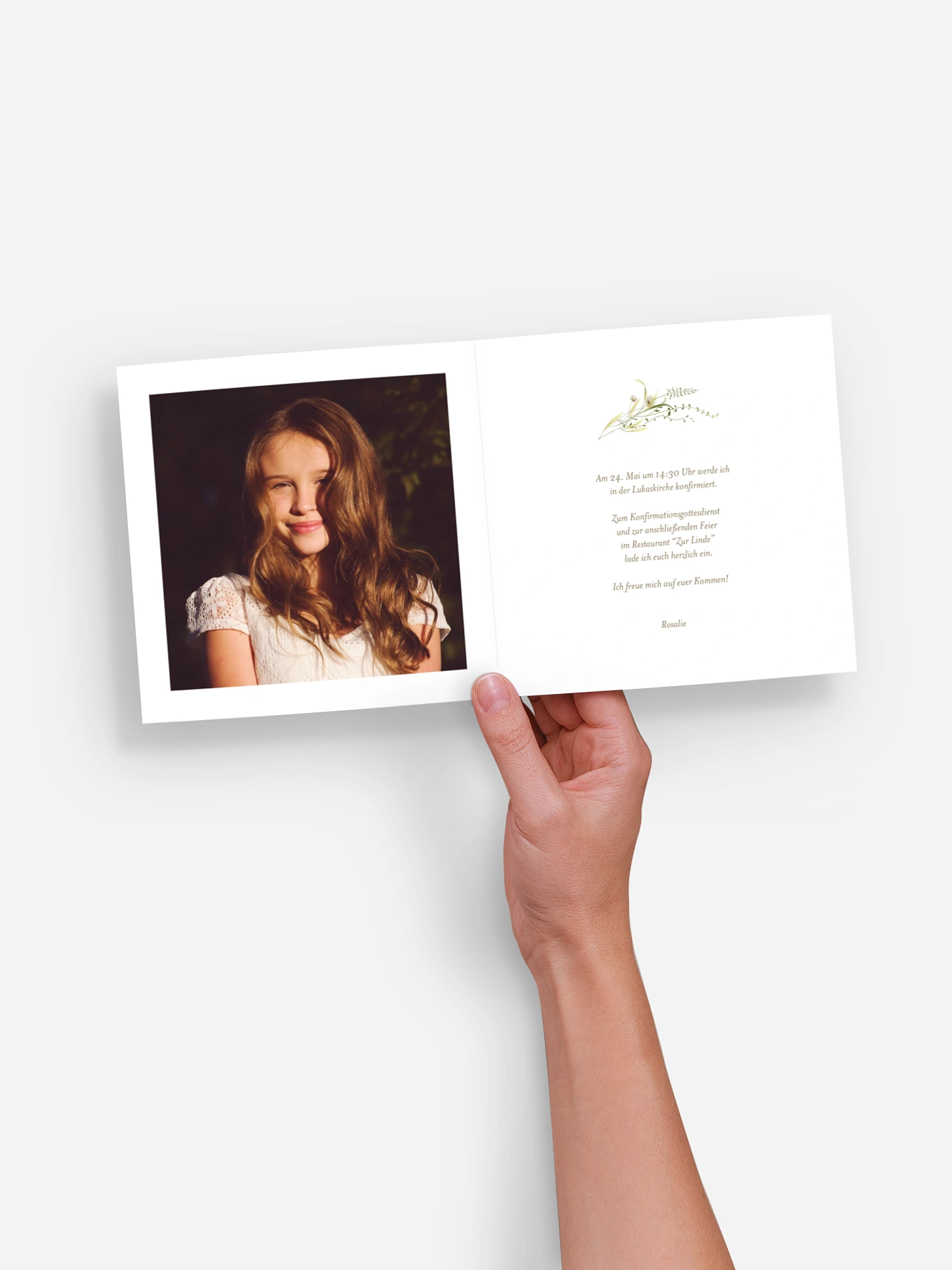 Konfirmationseinladung Floral Blessings