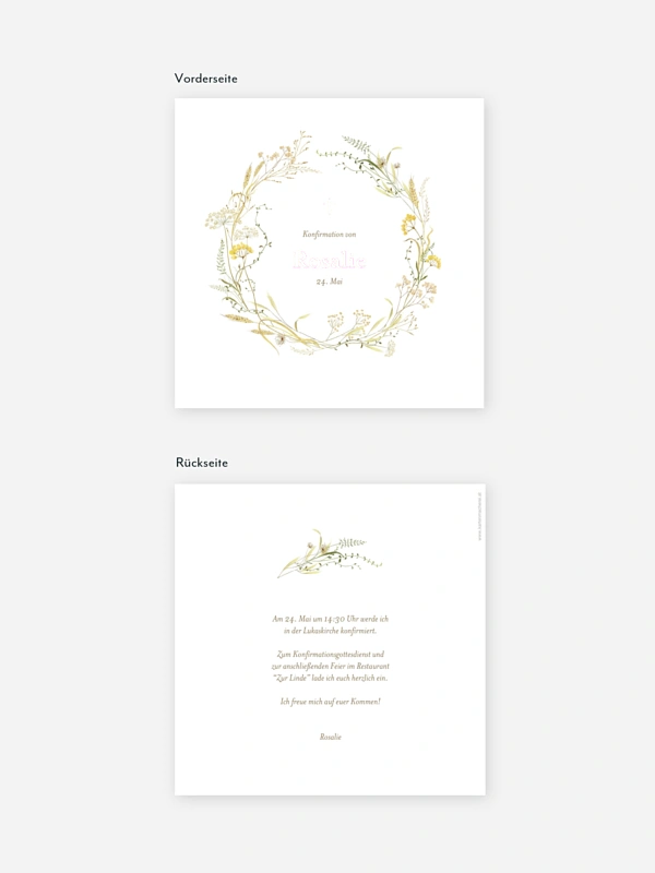 Konfirmationseinladung Floral Blessings