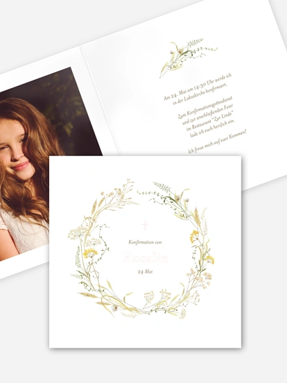 Konfirmationseinladung Floral Blessings