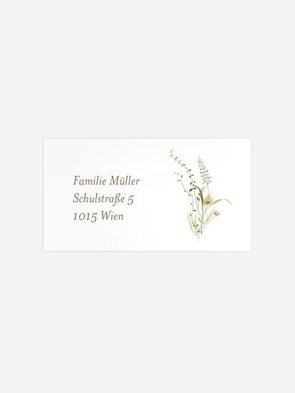 Empfängeraufkleber Taufe Floral Blessings