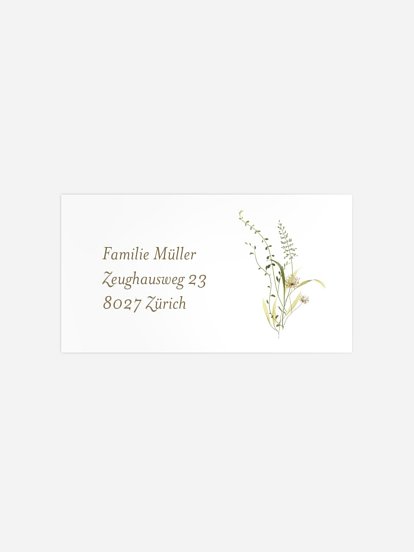 Empfängeraufkleber Taufe Floral Blessings