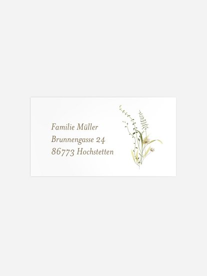 Empfängeraufkleber Taufe Floral Blessings