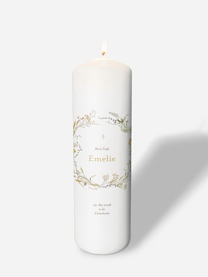 Taufkerze Floral Blessings