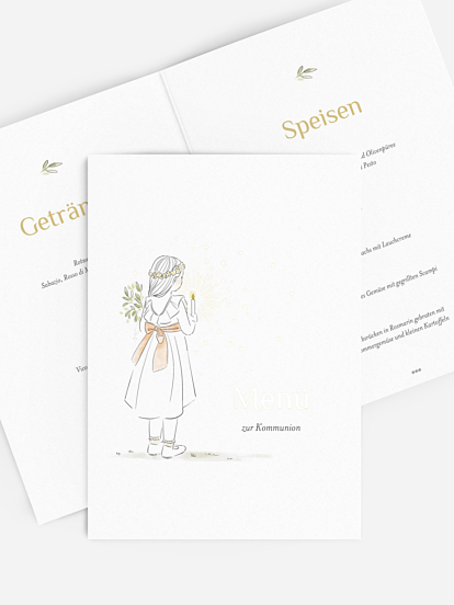 Menükarte Kommunion Blessed Journey