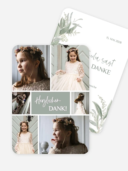 Danksagung Kommunion Green Grace