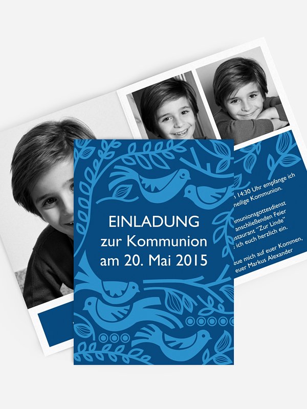 Kommunionseinladung Birdsong