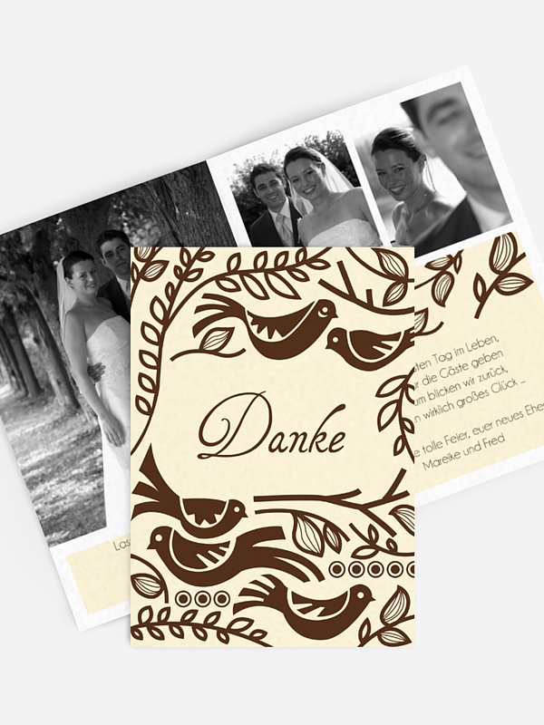 Dankeskarte Hochzeit Birdsong