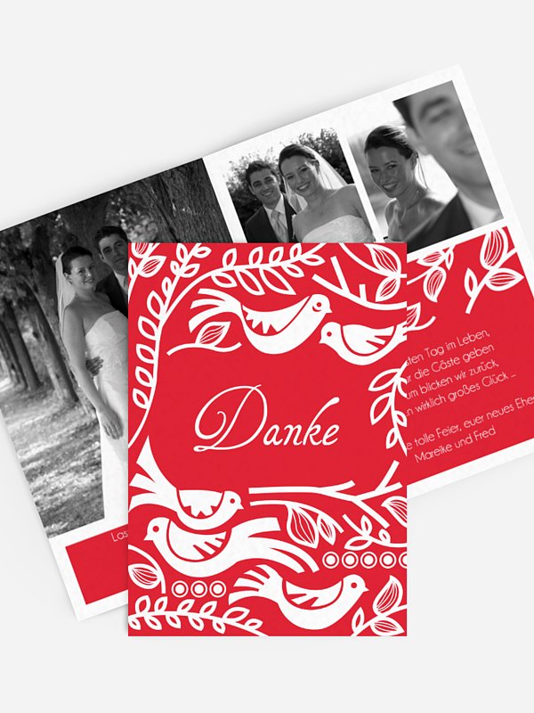 Dankeskarte Hochzeit Birdsong