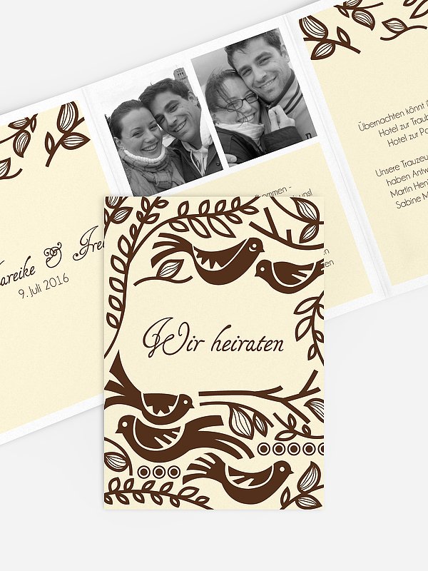 Hochzeitseinladung Birdsong