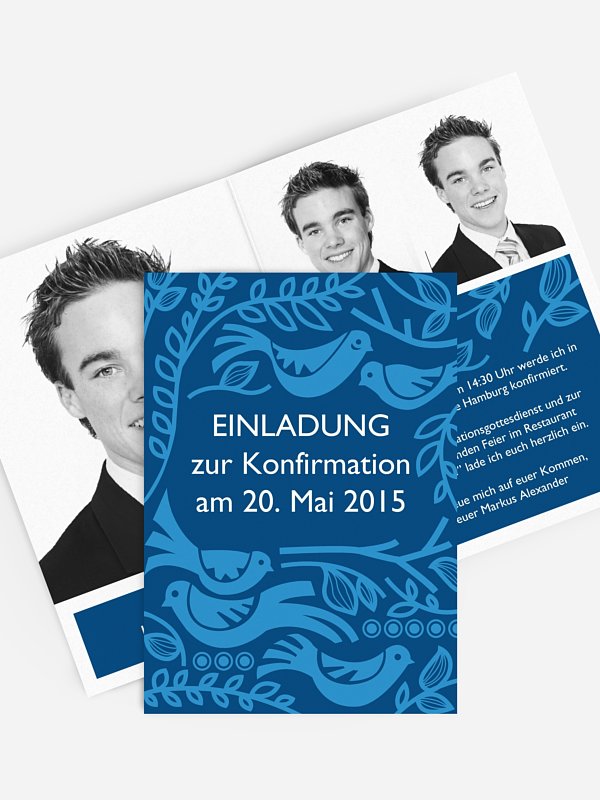 Konfirmationseinladung Birdsong