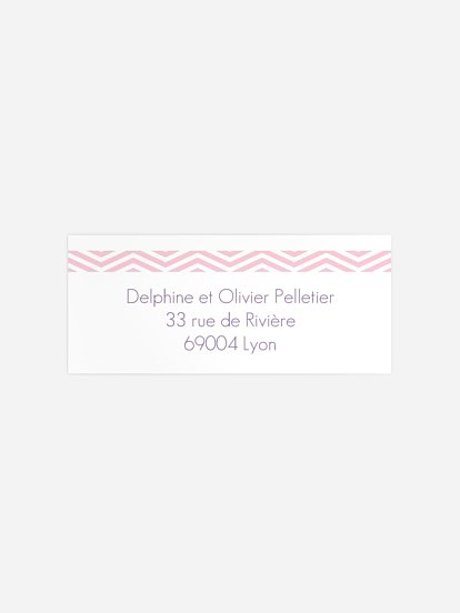 Étiquette expéditeur naissance Rayures dansantes