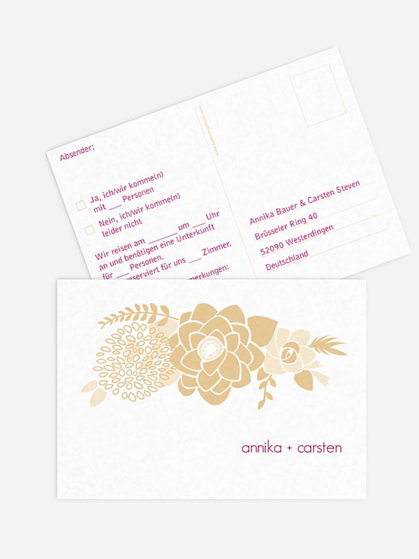 Antwortkarte Hochzeit Camelia