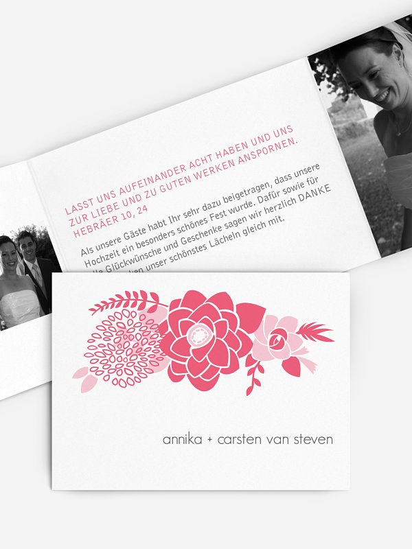 Dankeskarte Hochzeit Camelia