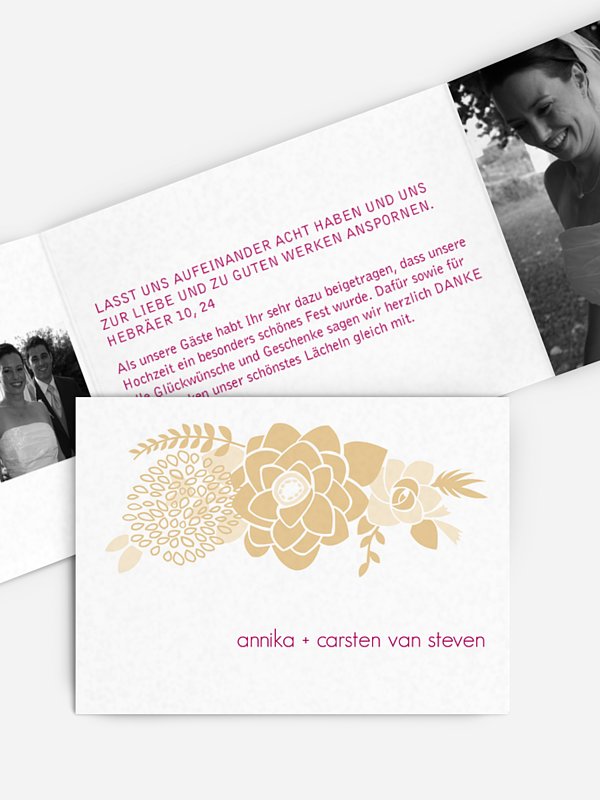 Dankeskarte Hochzeit Camelia