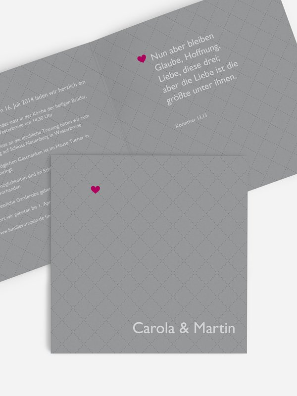 Hochzeitseinladung Herzchen