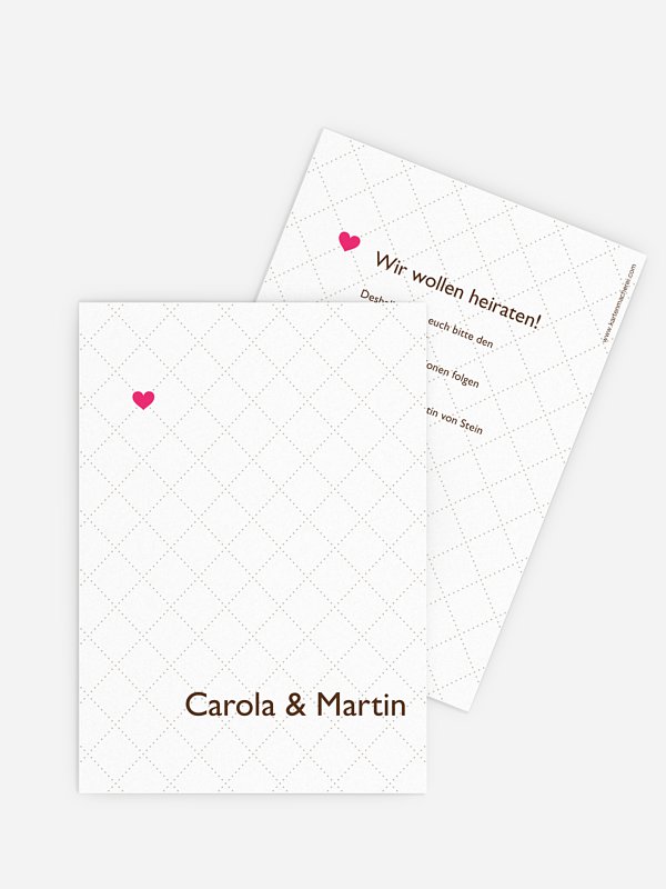 Save-the-Date Karte Herzchen