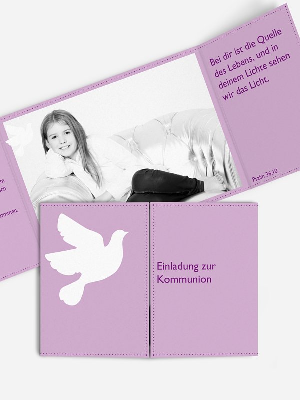Kommunionseinladung Taube
