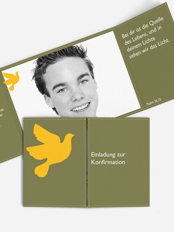 Konfirmationseinladung Taube