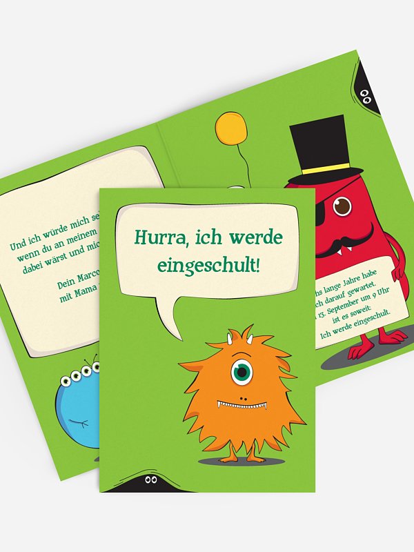 Einladung Einschulung Monster
