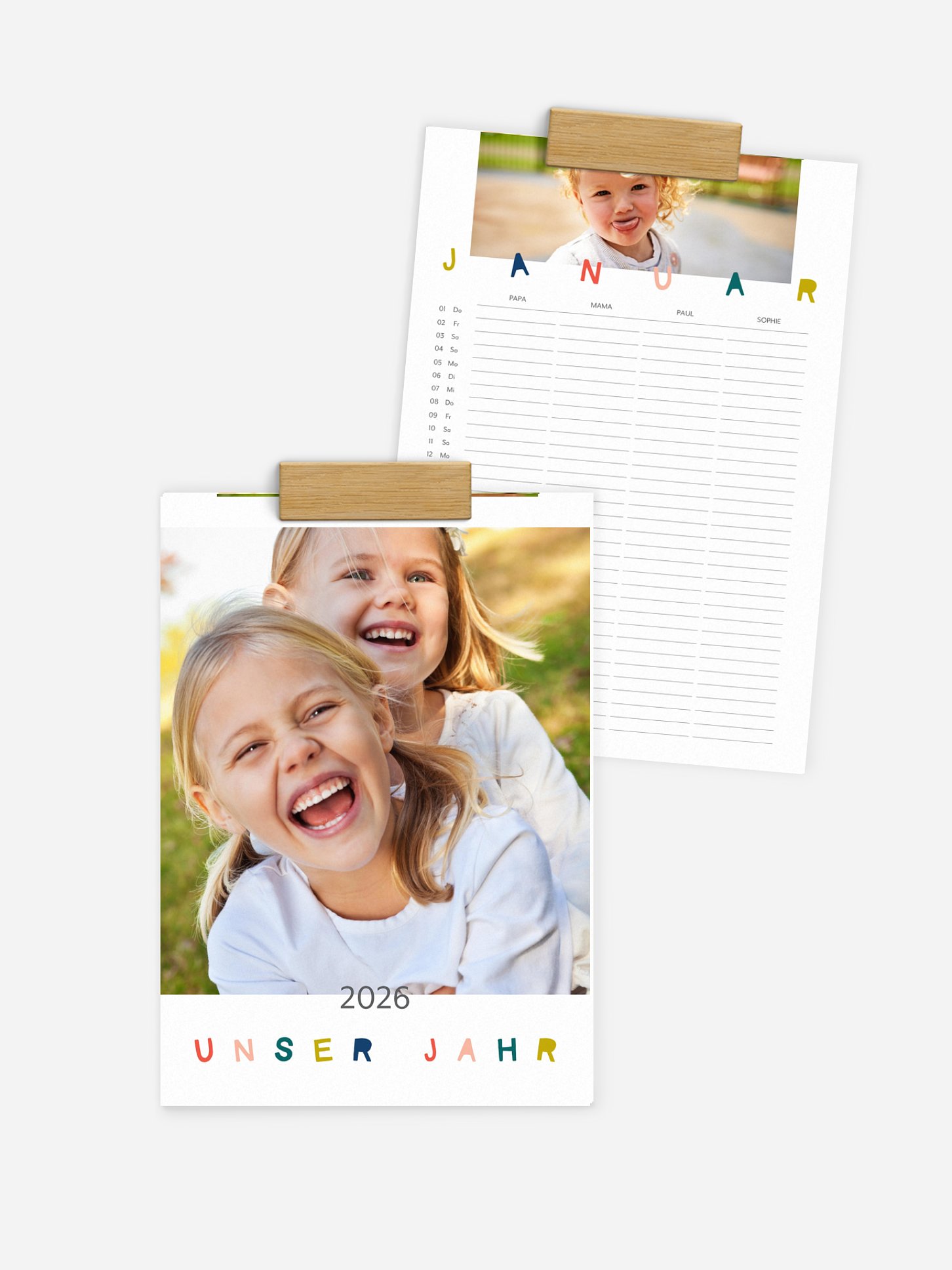Familienkalender Buntes Jahr 4 Spalten