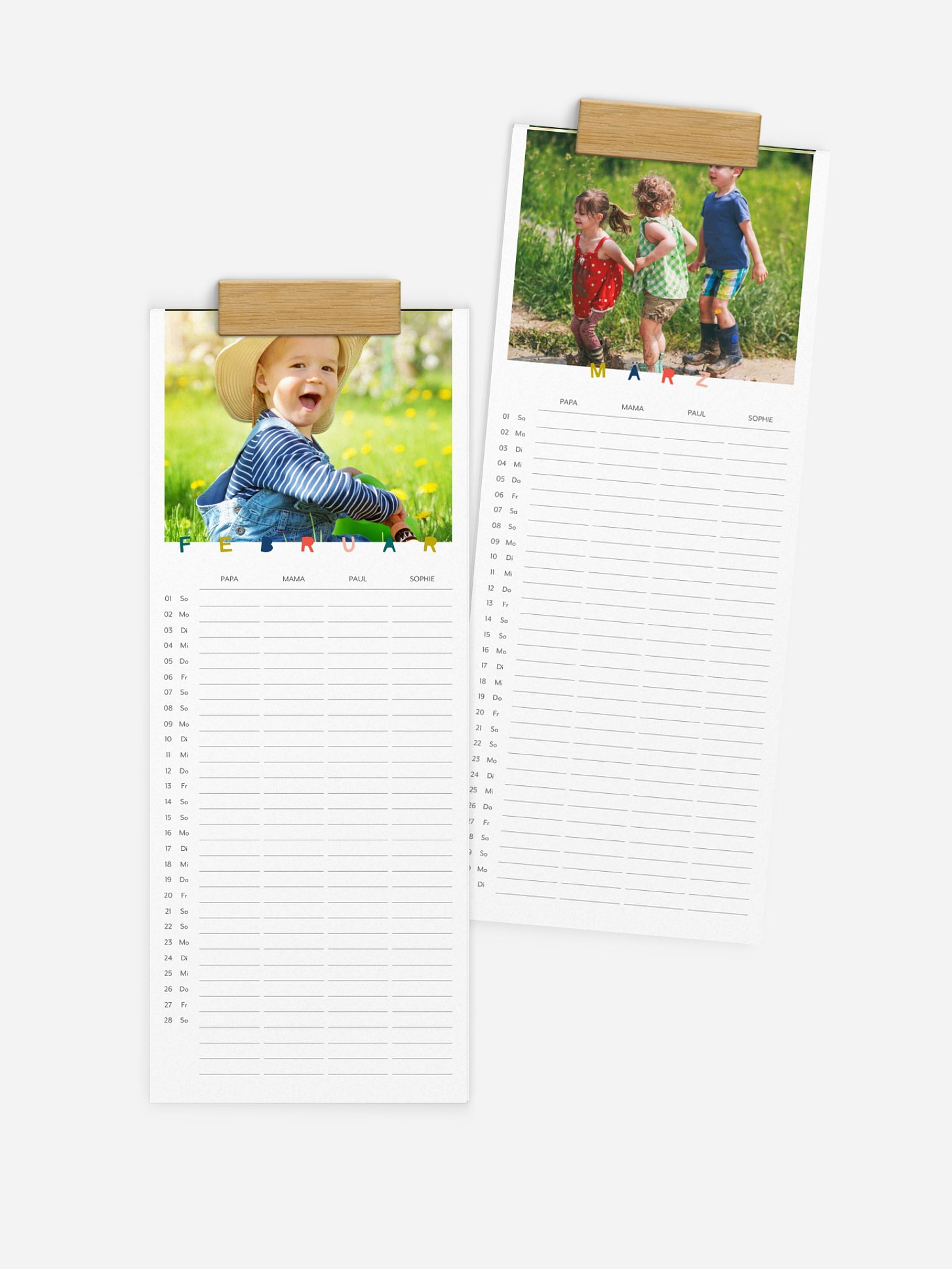 Familienkalender Buntes Jahr 4 Spalten