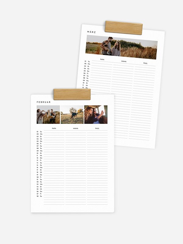 Familienkalender Minimalistic 3 Spalten