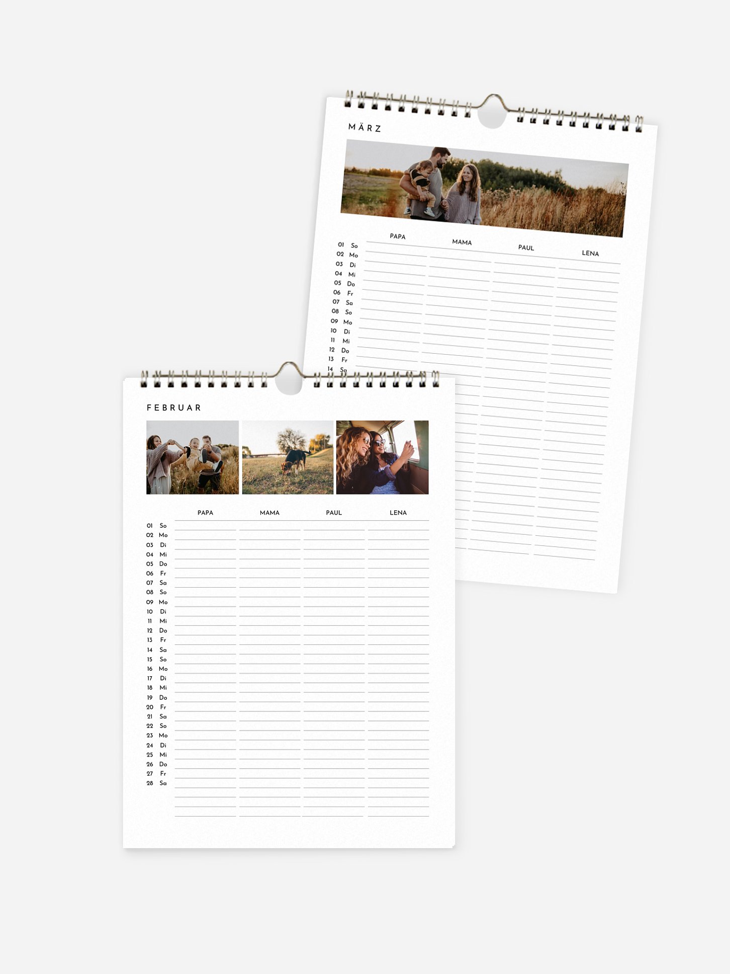 Familienkalender Minimalistic 4 Spalten