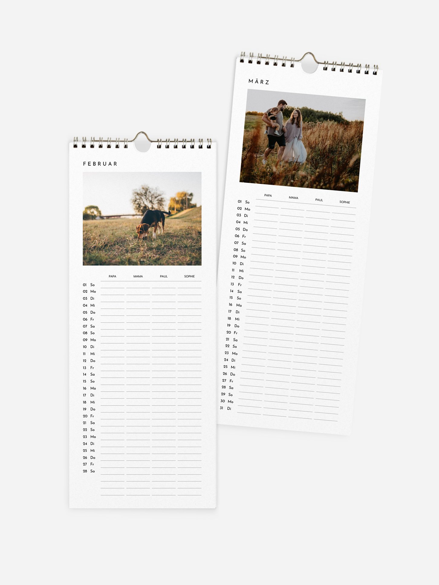 Familienkalender Minimalistic 4 Spalten