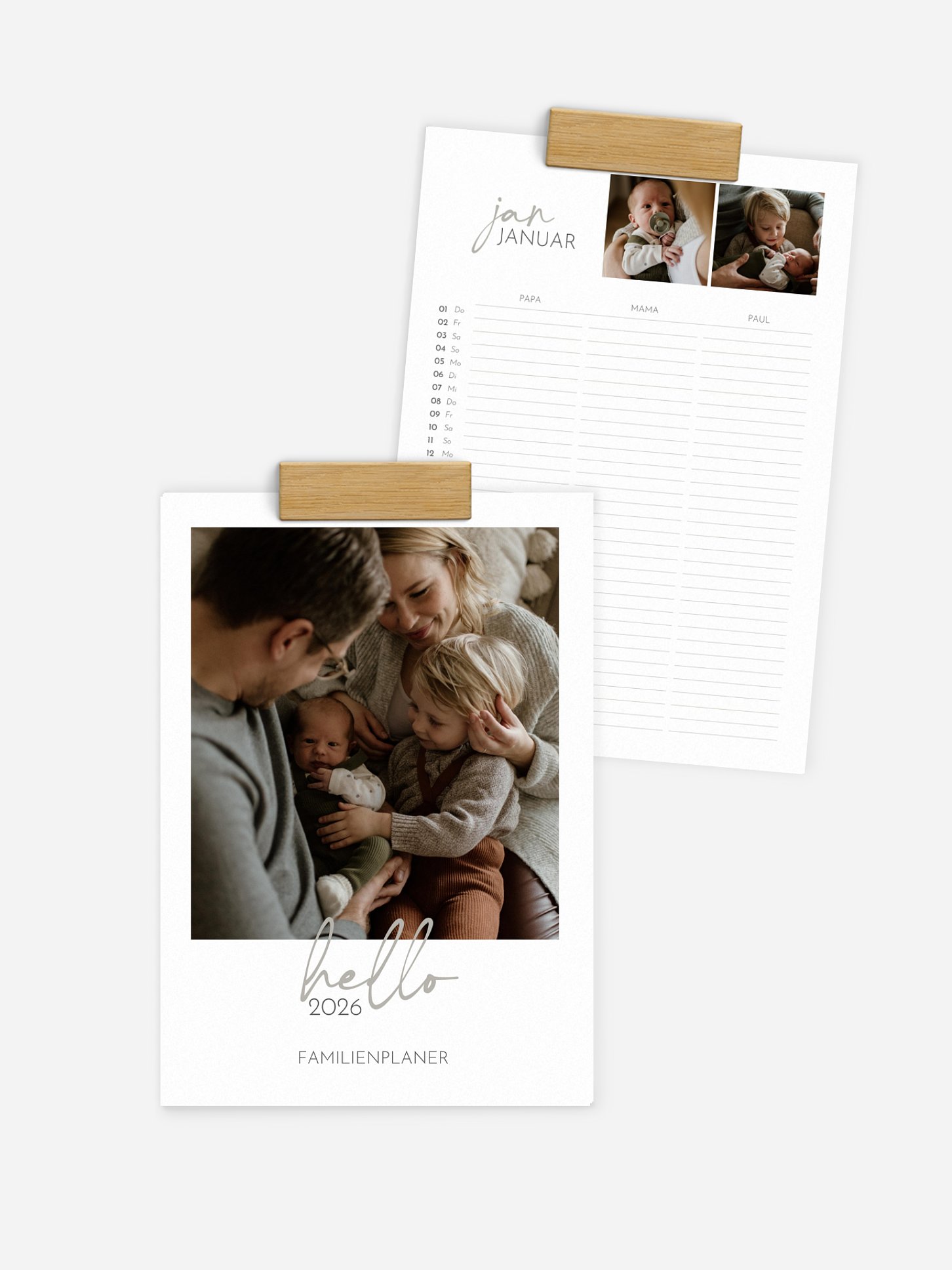 Familienkalender Unsere Zeit 3 Spalten