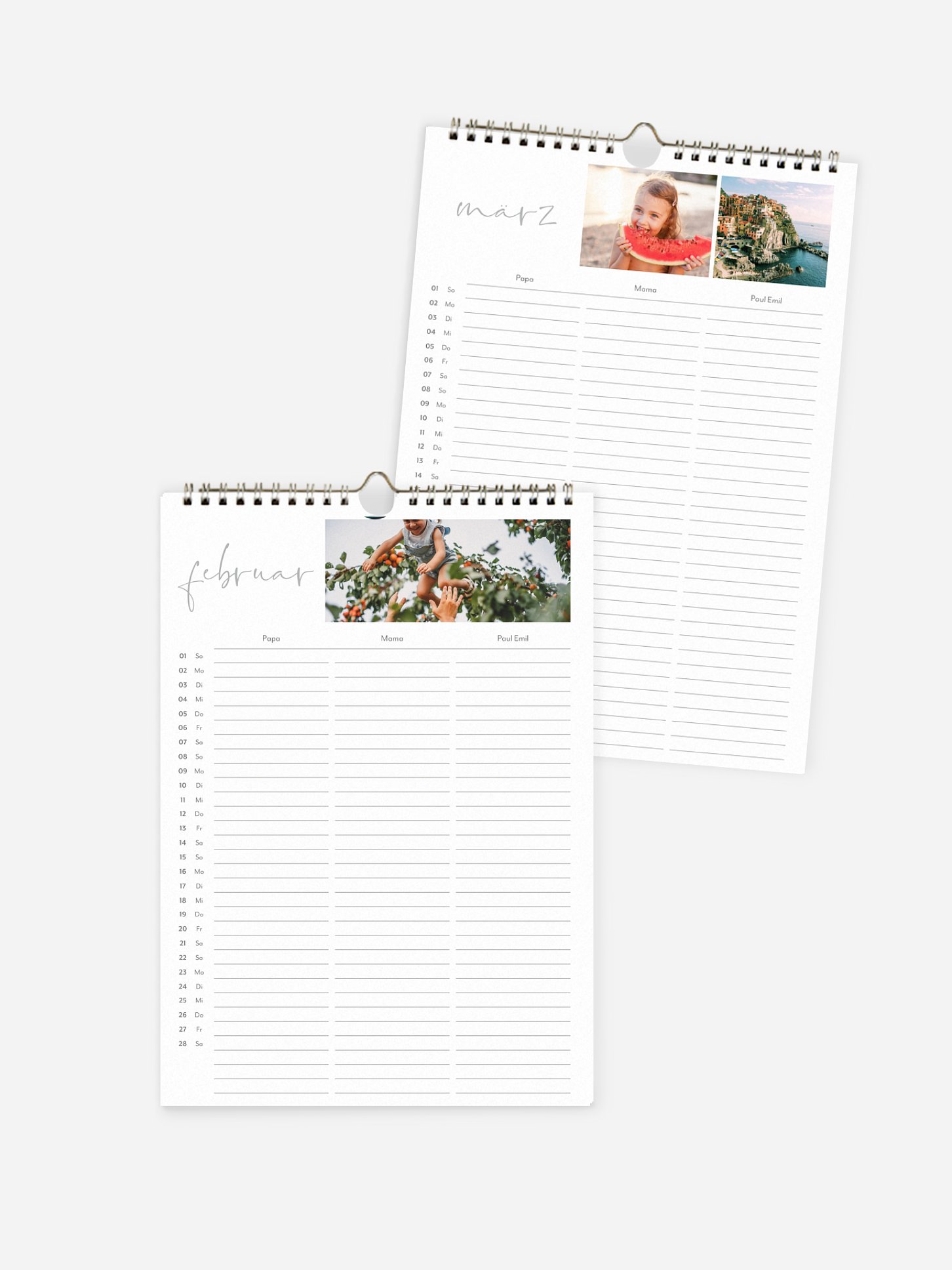 Familienkalender Glücksgefühle 3 Spalten