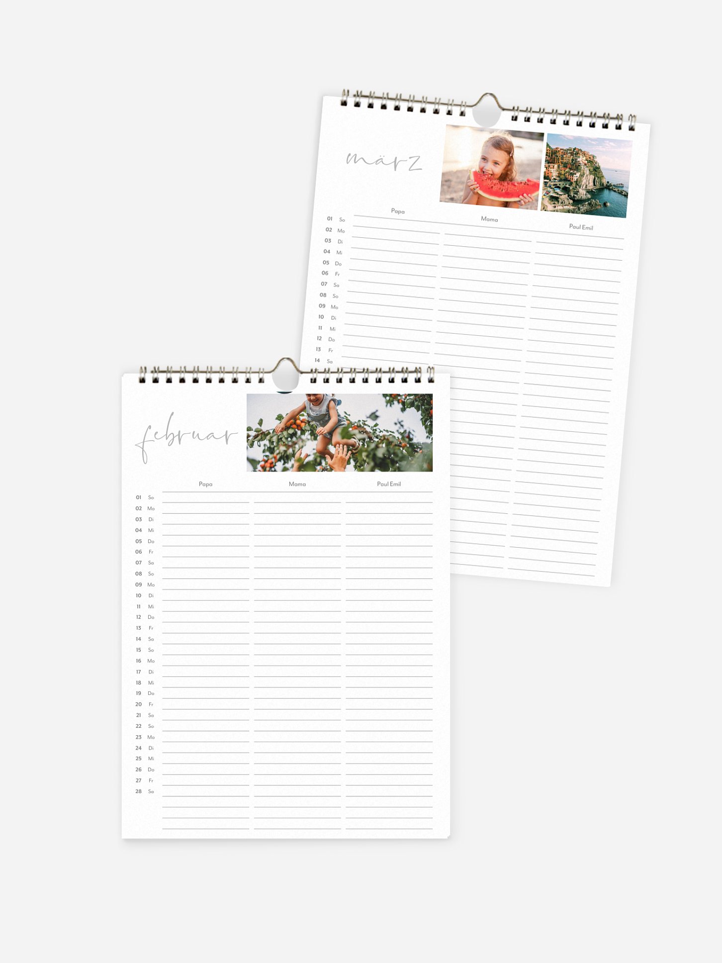 Familienkalender Glücksgefühle 3 Spalten