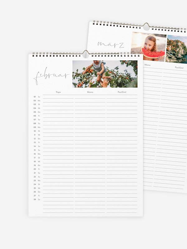 Familienkalender Glücksgefühle 3 Spalten